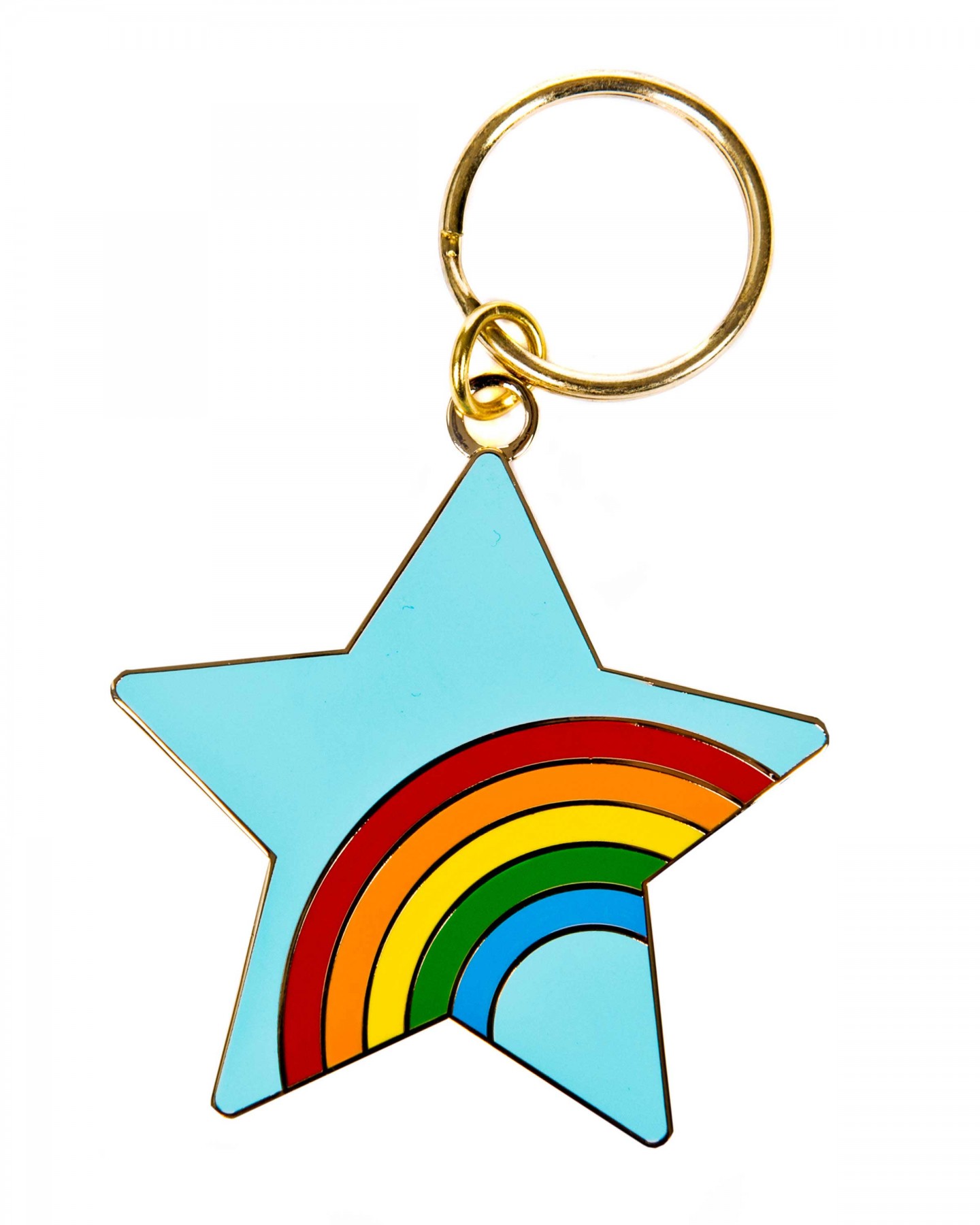 rainbow in a star key ring