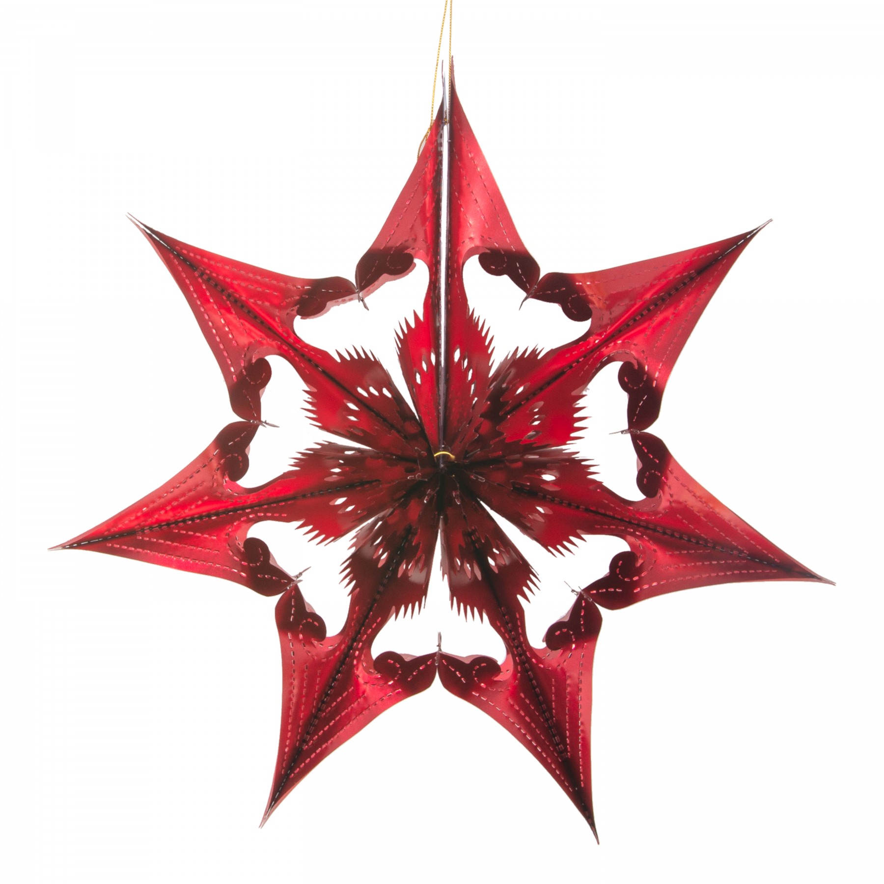 star with spherical centre decoration - red