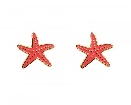 starfish earrings - pink