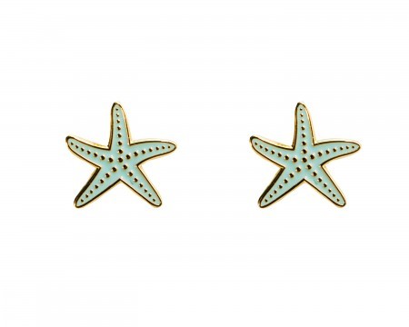 starfish earrings - blue
