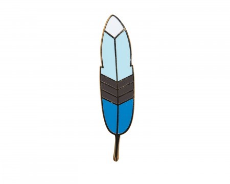 feather enamel pin