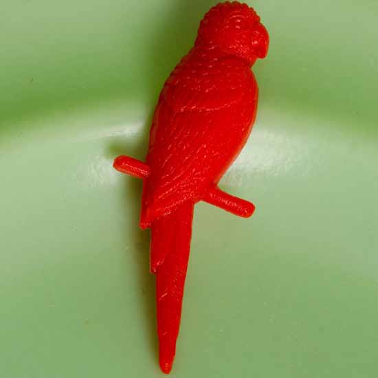 auntie anne parrot brooch - red